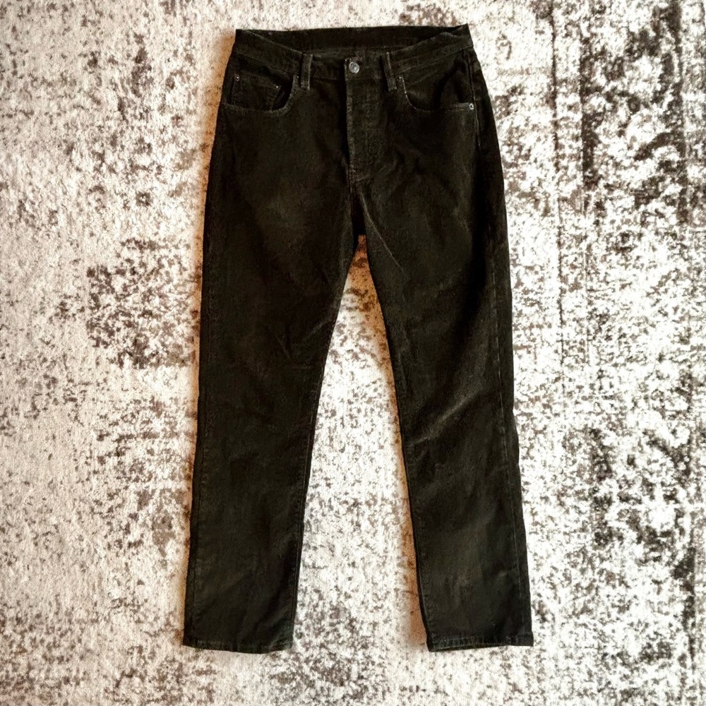 6397 495 Jean - Olive corduroy straight trousers - Picture 6 of 9